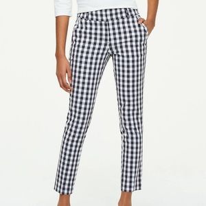 LOFT Gingham Cropped Trousers